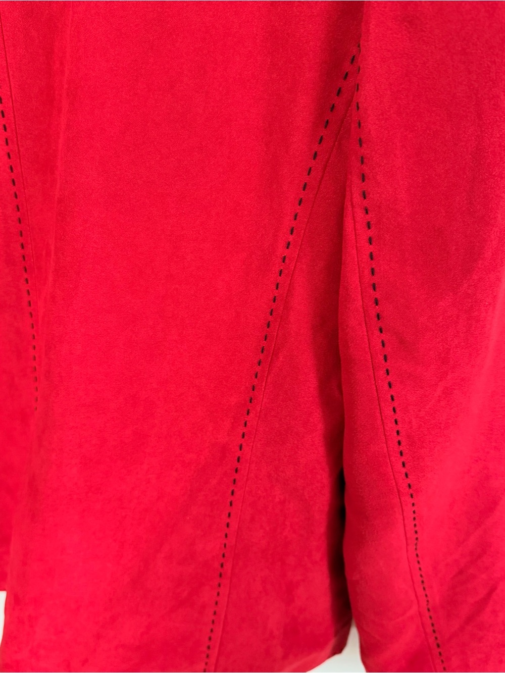 Alfred Dunner Red Suede Button-Front Jacket - Picture 6 of 6